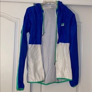PINK White Blue and Green Windbreaker